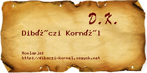 Dibáczi Kornél névjegykártya